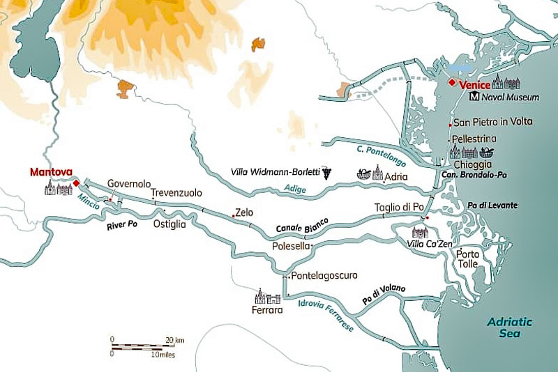 Map - Itinerary for La Bella Vita in Venice Italy