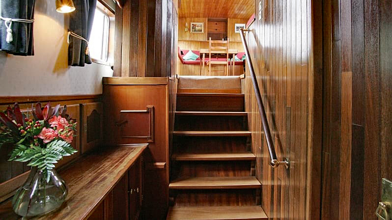 Nymphea stairs from upper salon to main salon