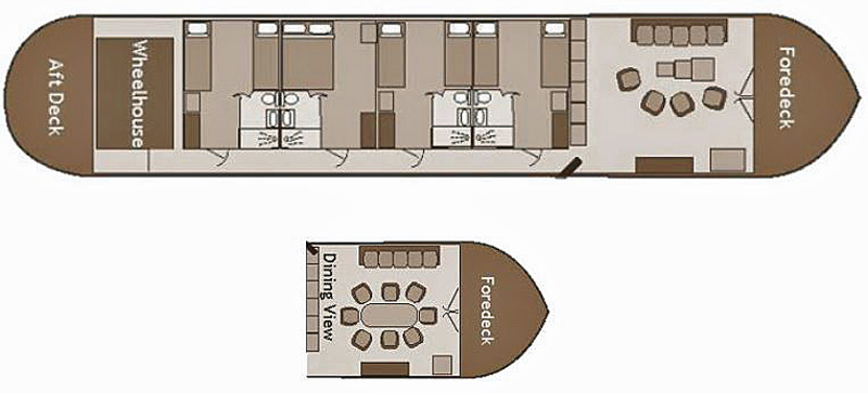 Layout diagram for French Hotel Barge Savoir Vivre