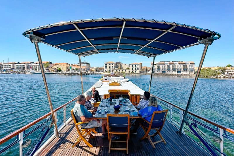 French Hotel Barge Anjodi - Covered Sun Deck