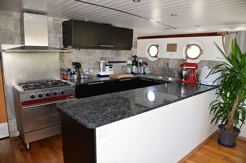 French Hotel Barge Finesse demonstration galley