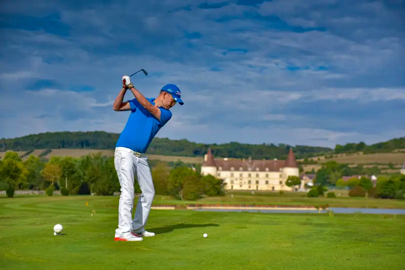 France - Golf with chateau in background